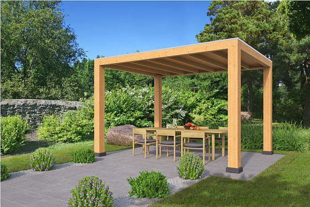 Overkapping Plat dak Red Class Wood Renesse