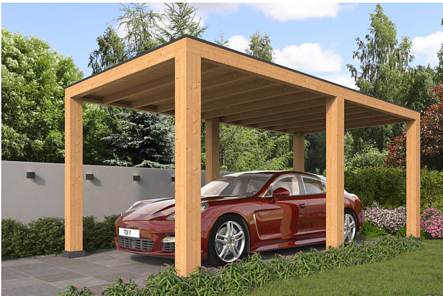 Overkapping Plat dak Red Class Wood Renesse