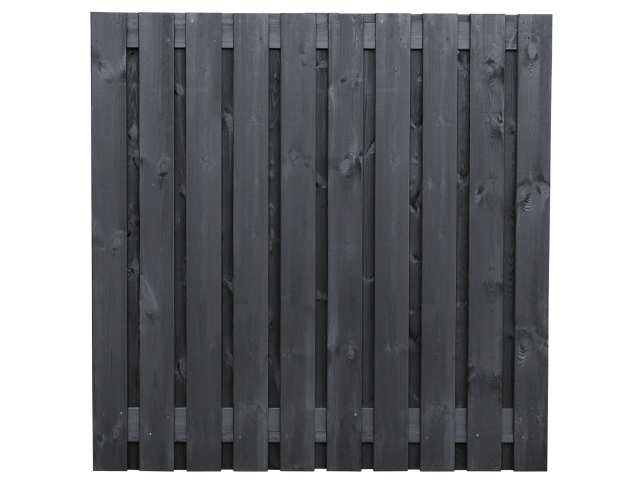 Standaard Hout-Beton Systeem Tuinscherm Zwart 21-planks