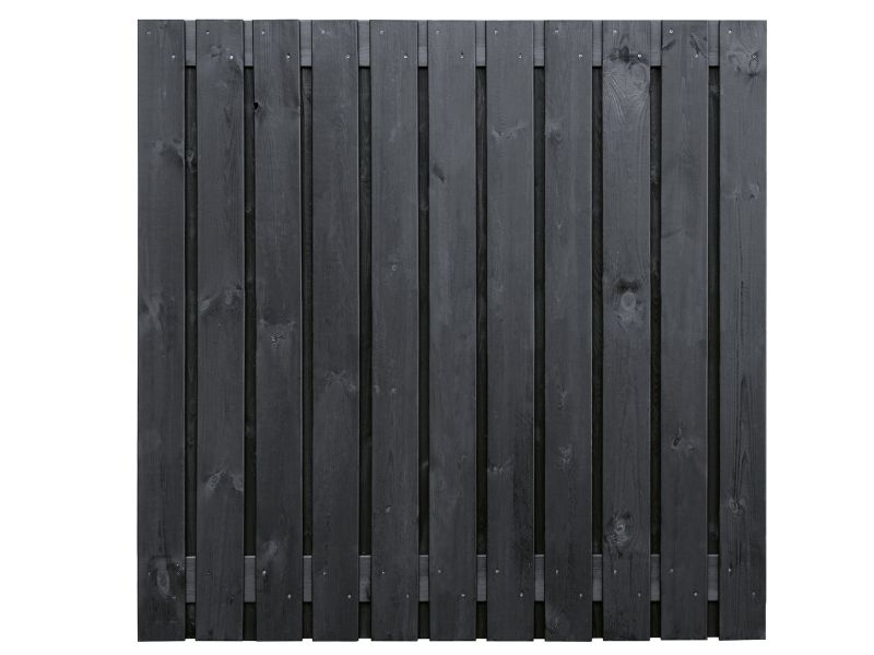 Standaard Hout-Beton Systeem Tuinscherm Zwart 23-planks
