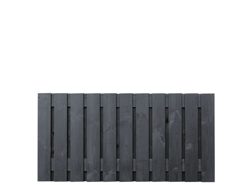 Standaard Hout-Beton Systeem Tuinscherm Zwart 21-planks
