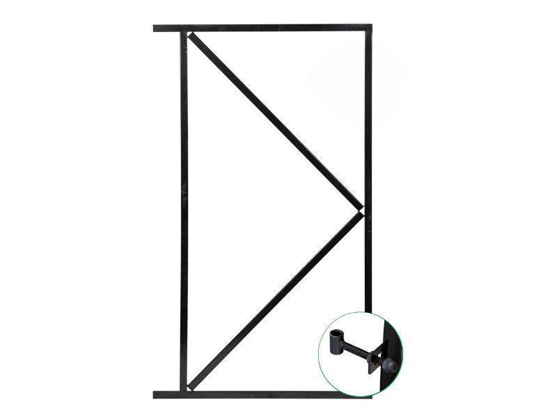 Tuinpoort Poortframe Zwart voor verticale planken