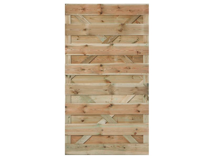 Tuinpoort Hardhout met Houten Frame en horizontale planken