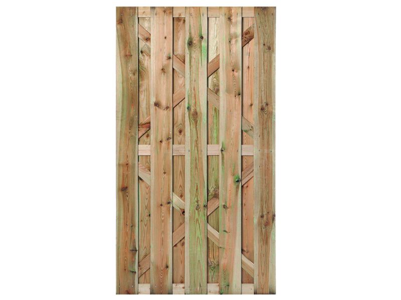 Tuinpoort Hardhout met Houten Frame en Verticale planken