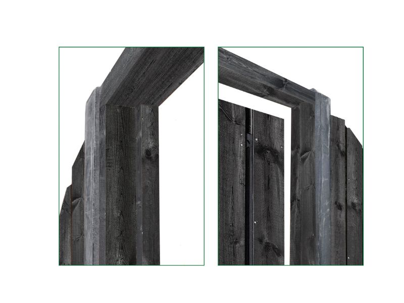 Tuinpoortkozijn Zwart gespoten voor poort met Stalen Frame